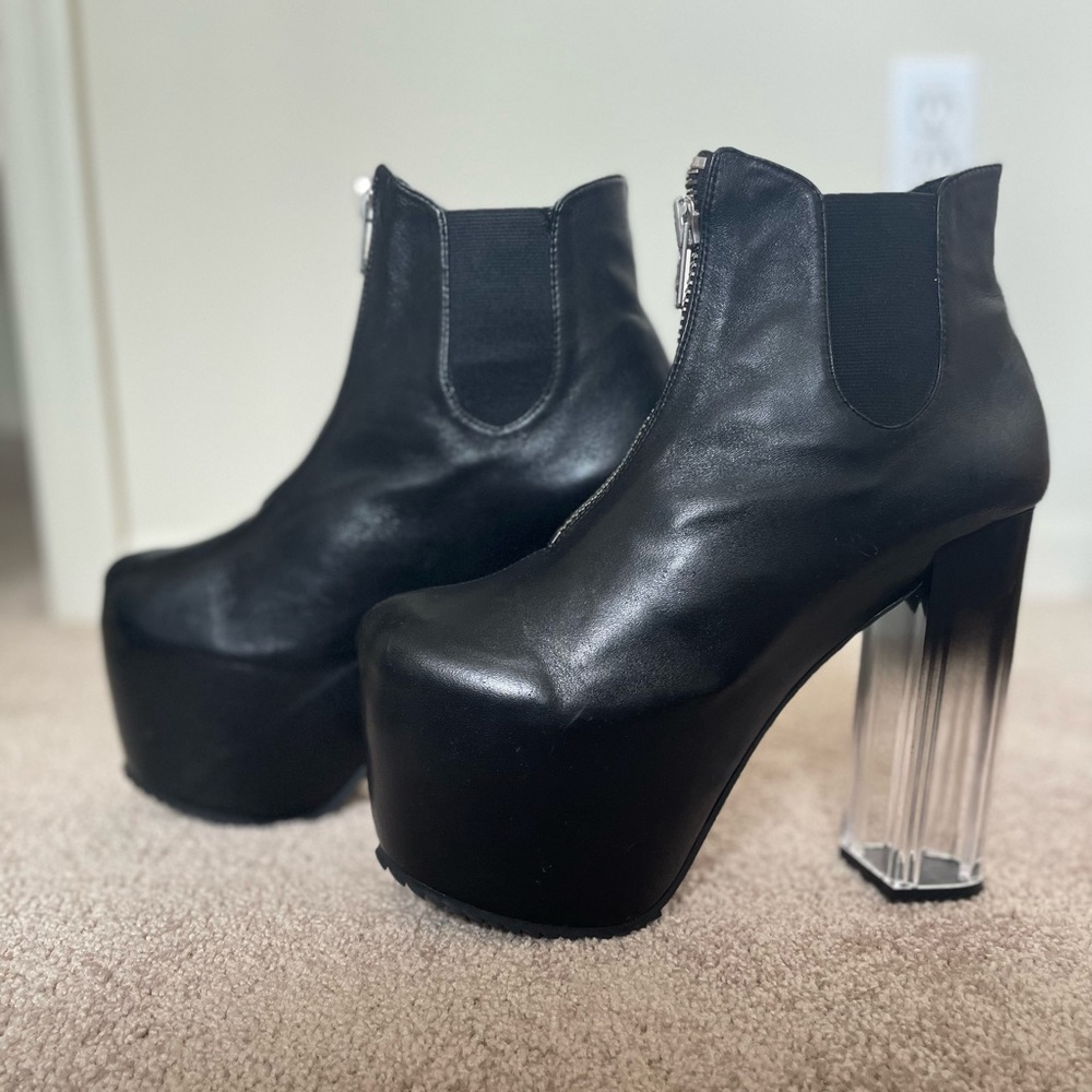 YRU Black Platform Heels Size 11
